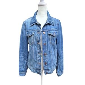 J.Crew Denim Jacket Women's Sz Medium Six Button Soft Casual Preppy Fall‎ Spring